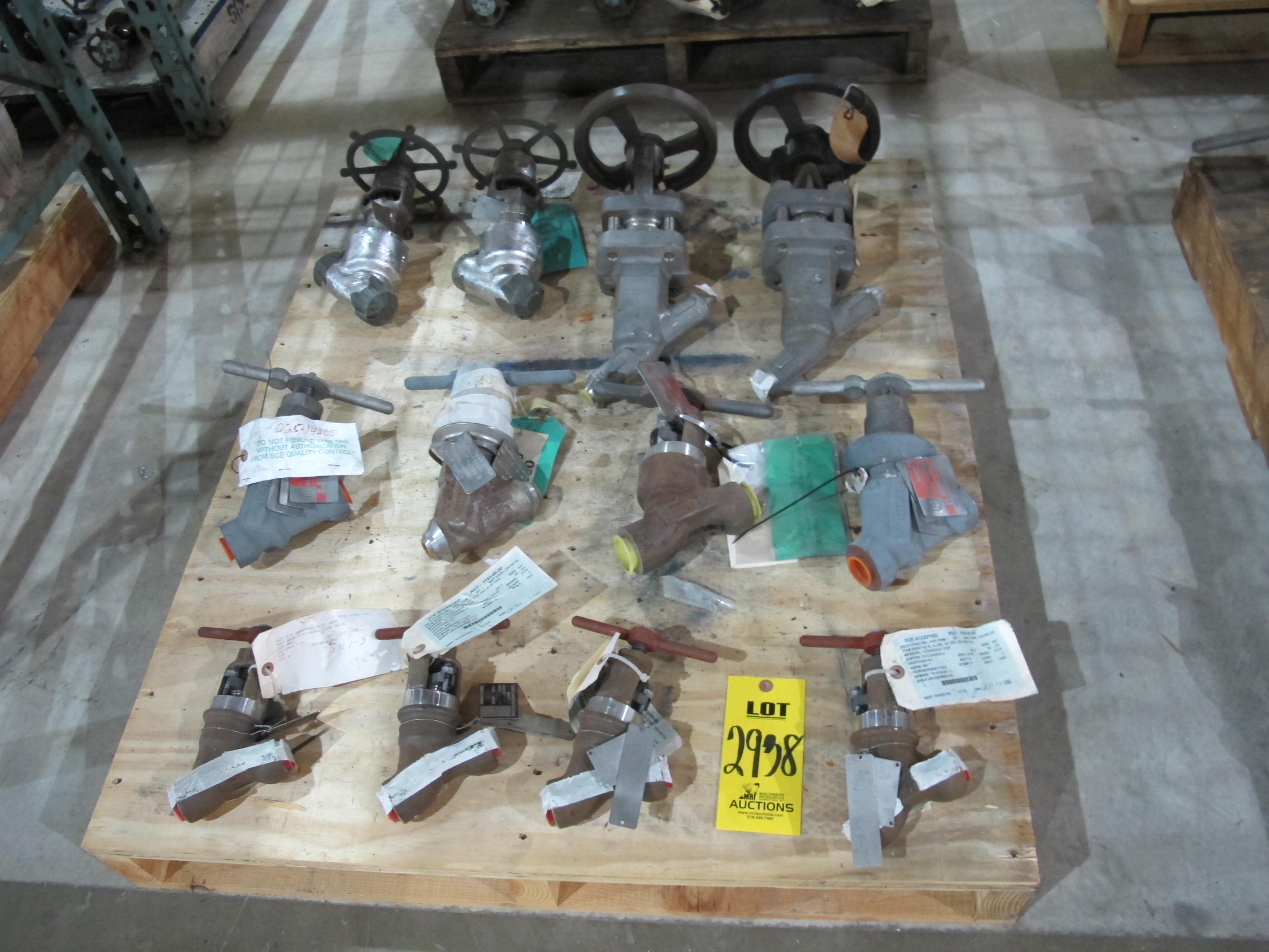 LOT PALLET W/ (12) ASSORTED VALVES (W-51) LOADING & HANDLING FEE $15-